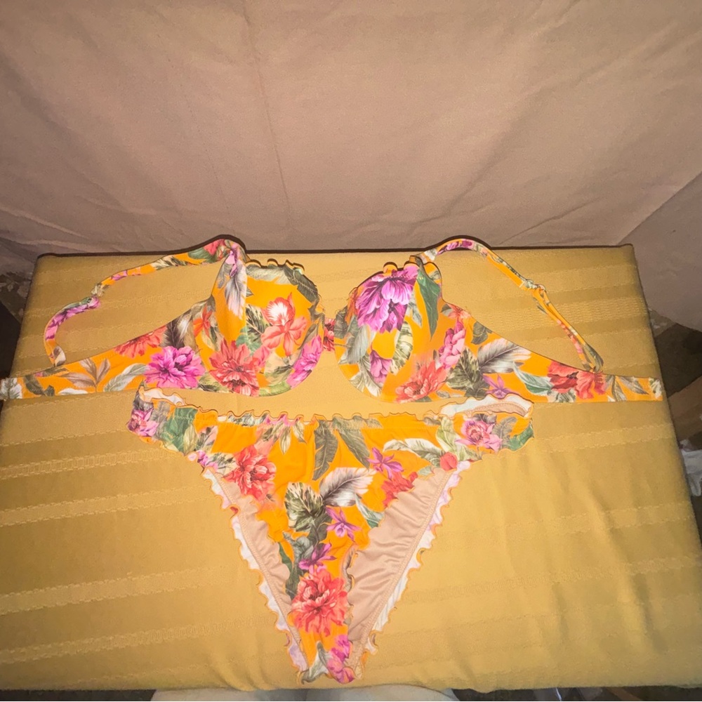 Shade & Shore Yellow Floral Bikini